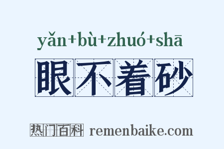 眼不着砂是什么意思的图片